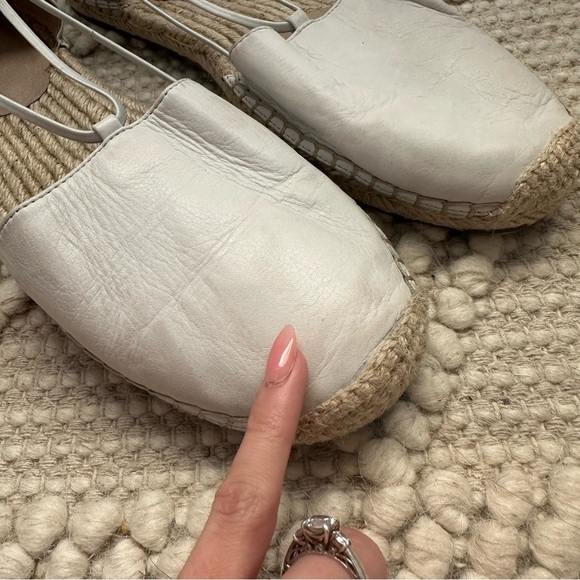 New Eileen Fisher Lee D'Orsay Leather Espadrille Flats, Cream  11 - Picture 8 of 9